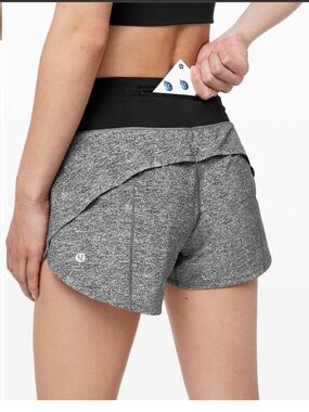 Lululemon speed up shorts grey / black 6 long
